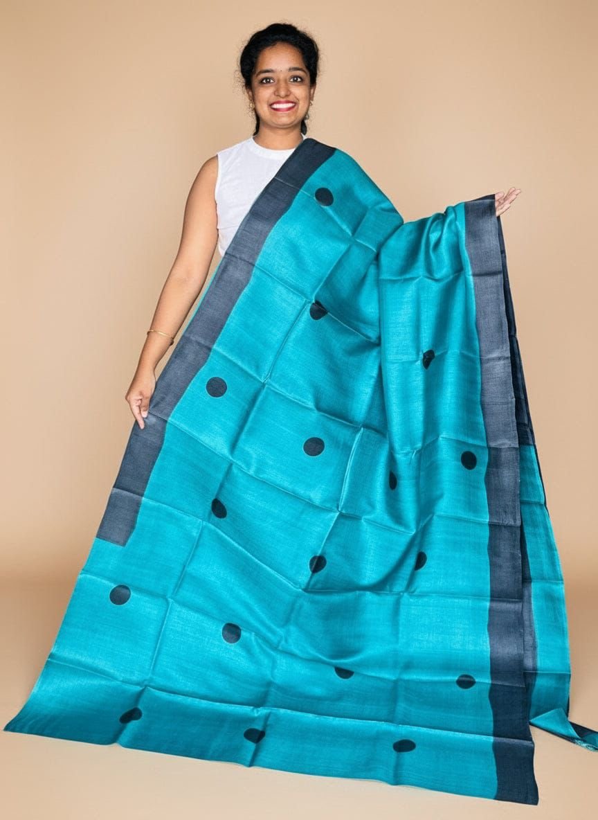 Exquisite Handloom Tussar Saree with Panel Design