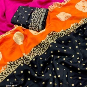 pure chanderi cotton saree with zari pattu border
