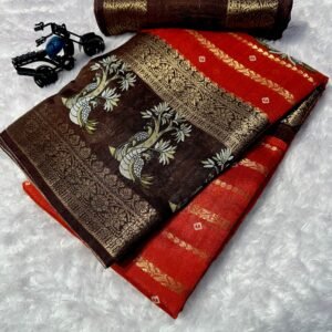 Fabric - Beautiful heavy mysore silk saree with all over weaving and fantastic two tone padding border blouse same as border beautiful sem as blouse