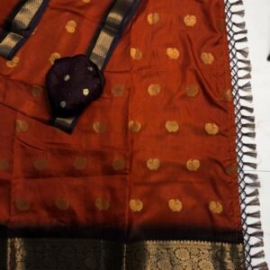 Heavy zari chexs saree with zari weave stripes Padding discharge print on allover saree