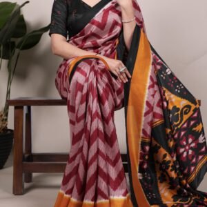 Tasar Silk Printed Saree