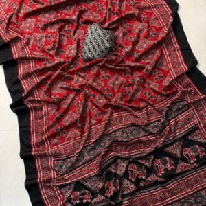 New AJRAKH gajji creap silk saree