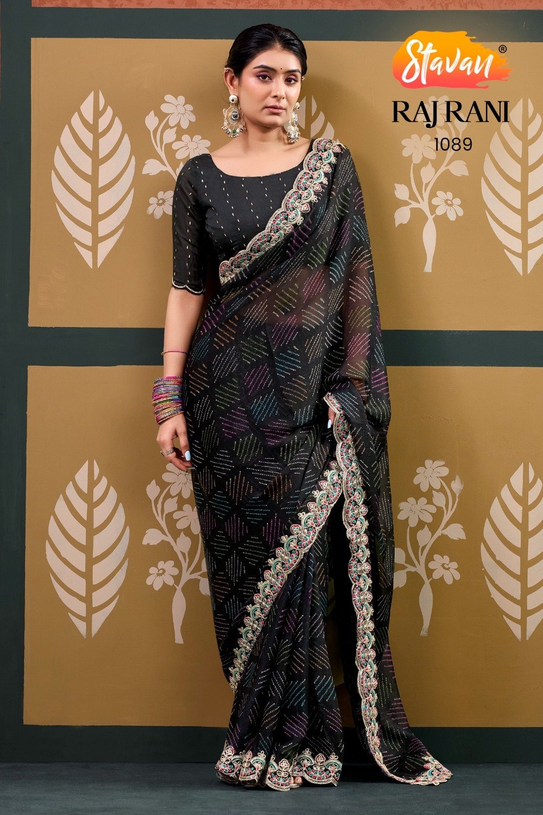 Sparkal Chiffon With Embroidery Work Designer Saree