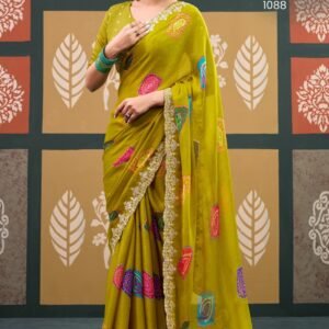 Sparkal Chiffon With Embroidery Work Designer Saree