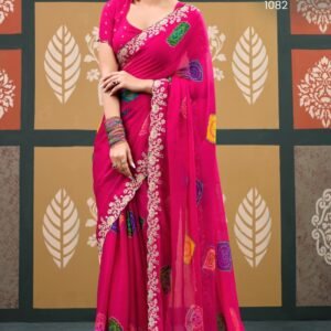 Sparkal Chiffon With Embroidery Work Designer Saree