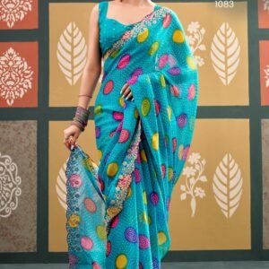 Sparkal Chiffon With Embroidery Work Designer Saree