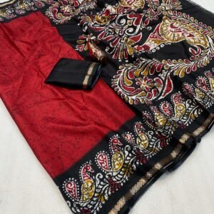 Dolla silk sarees with trending kalamkari prints