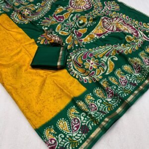 Dolla silk sarees with trending kalamkari prints