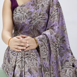 Silk Crape Printed Saree