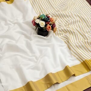 Soft Kerala Pattu Saree With Gold zari Border