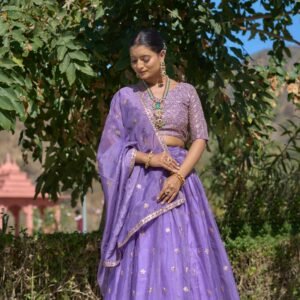 Gold Crush Purple embroidery lehenga