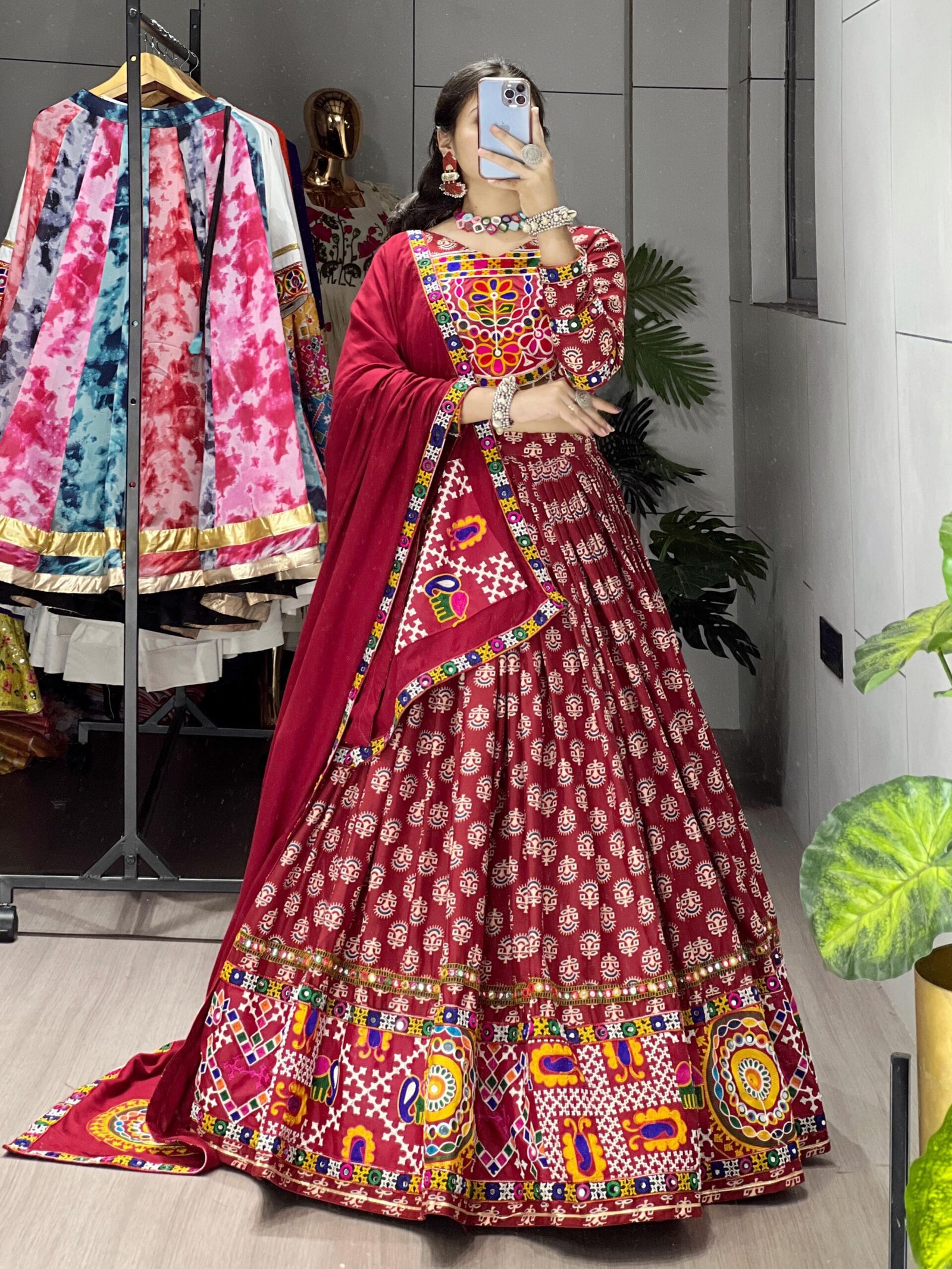 Ajrakh print lehenga choli