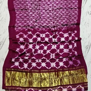 Exclusive handblock printed Premium 100% pure ajrakh modal gajji silk with Tissue pallu saree / Dola silk sarees